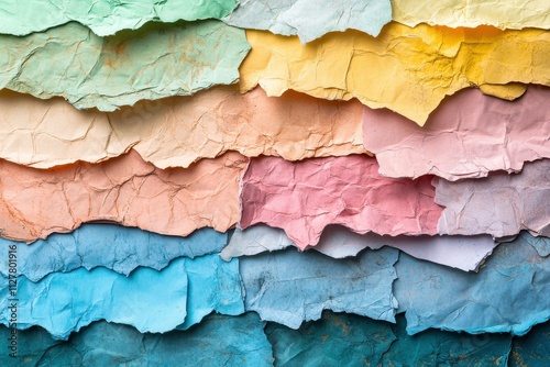 Colorful Crumpled Sticky Notes on Textured Background