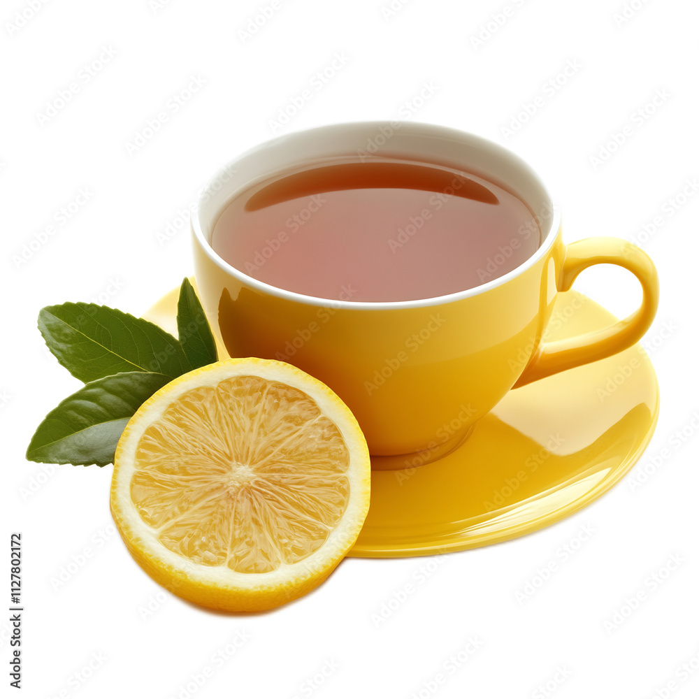 A Comforting Cup of Aromatic Lemon Tea on a Tranquil Afternoon Break A Comforting Cup of Aromatic Lemon Tea on a Tranquil Afternoon Break