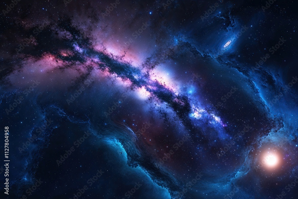 Fototapeta premium Innovative Cosmic Space Background in Midnight Blue