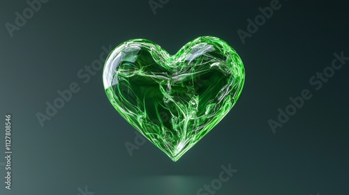 Radiant heart chakra energy abstract art green vibes digital design photo