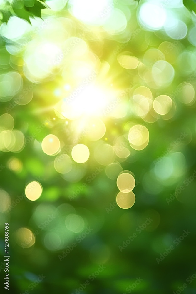 Bokeh Background of Green Foliage Bright Sunlight Spring Summer Abstract Nature Illustration Bokeh Background of Green Foliage Bright Sunlight Spring Summer Abstract Nature Illustration