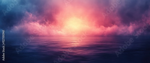 Teal to Deep Purple Abstract Gradient Background with Soft Focus and Ethereal Lighting for Futuristic Design