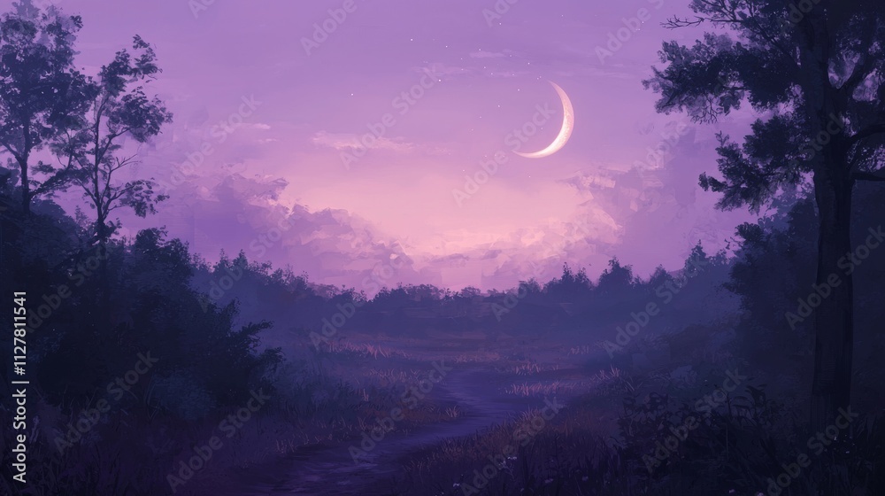 Fototapeta premium Twilight Sky with Soft Lavender Tones