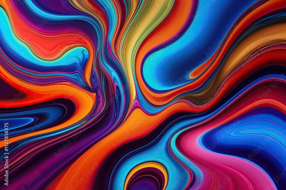 Vibrant Fluid Art Background with Energetic Colors and Dynamic Design Vibrant Fluid Art Background with Energetic Colors and Dynamic Design