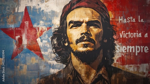 Here's a 10-word description of the image: Textured portrait of