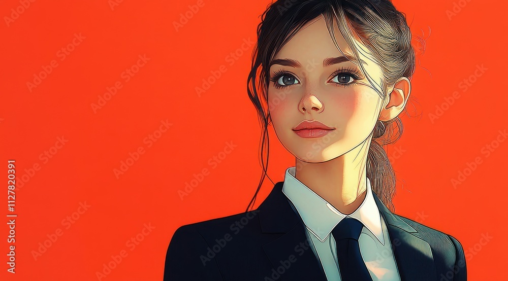 Businesswoman Job Hunting Hopeful Smile Young Asian Employee Illustration Businesswoman Job Hunting Hopeful Smile Young Asian Employee Illustration
