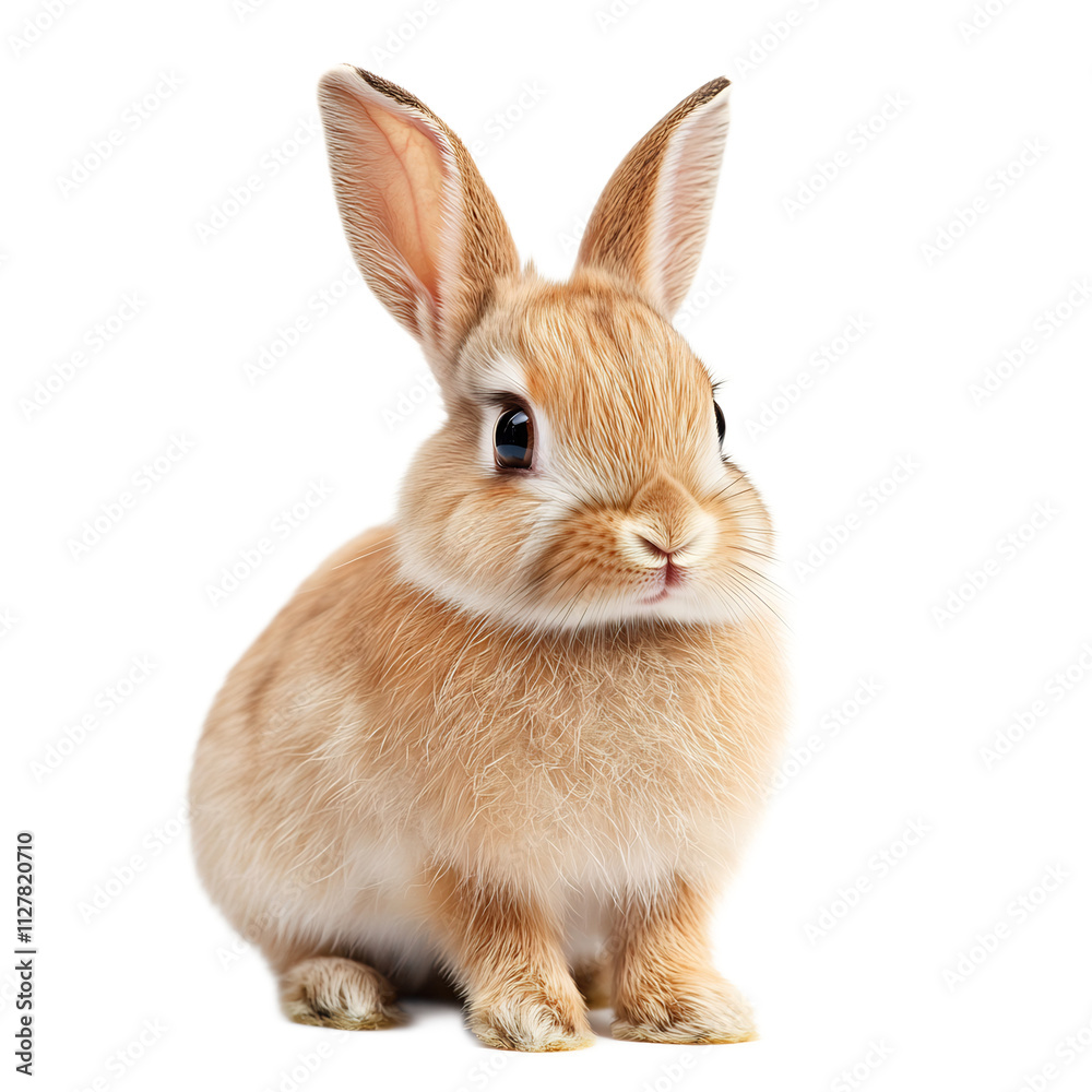 Closeup Portrait of Cute and Fluffy Bunny Rabbit Sitting on White Background Closeup Portrait of Cute and Fluffy Bunny Rabbit Sitting on White Background