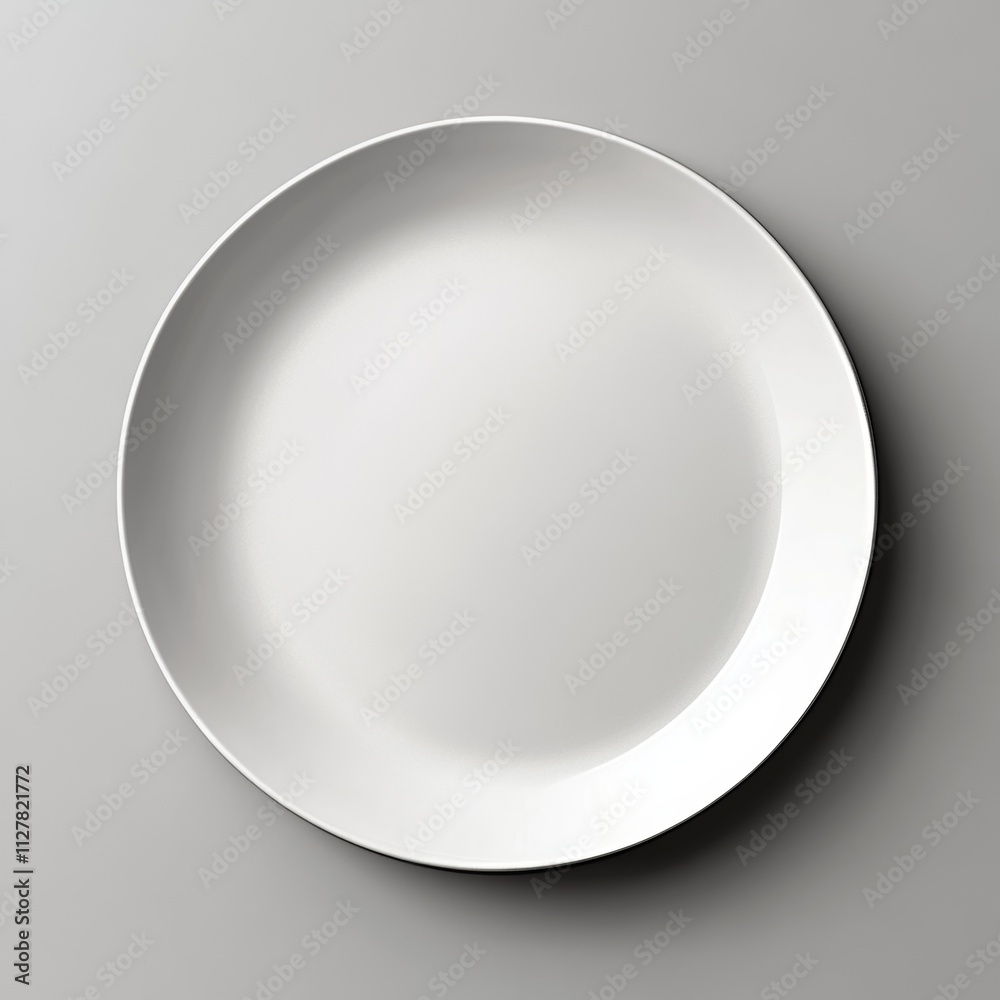 White Plate on Gray Background White Plate on Gray Background