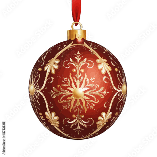 red and gold christmas ornament ball