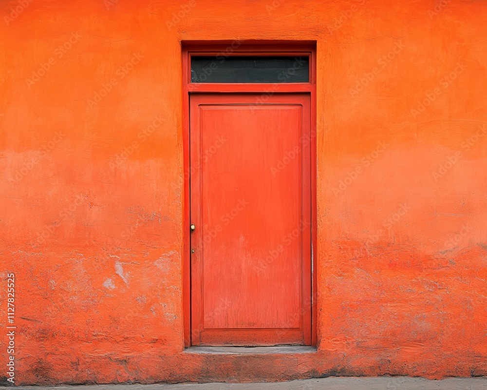 Fototapeta premium Orange Door on Orange Wall