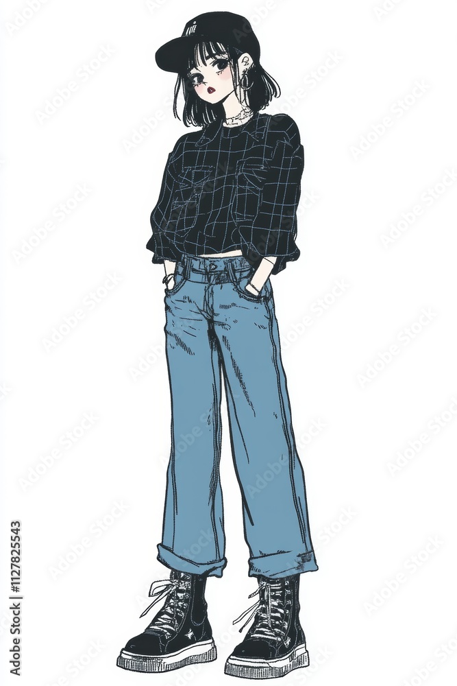 Stylish Teen Girl in Trendy Outfit Stylish Teen Girl in Trendy Outfit