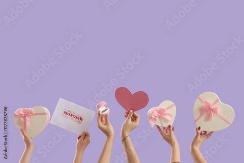 Female hands with card, gif...