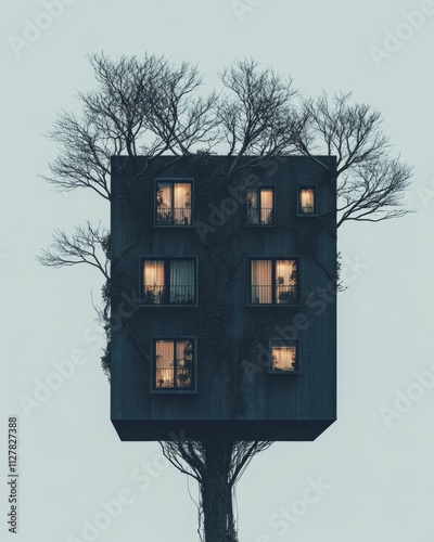 Cube House in Tree photo