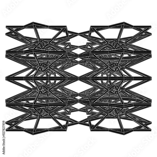 Abstract Construction Structure Vector. A Vector Illustration Of Architectural Construction Isolated On White Background.