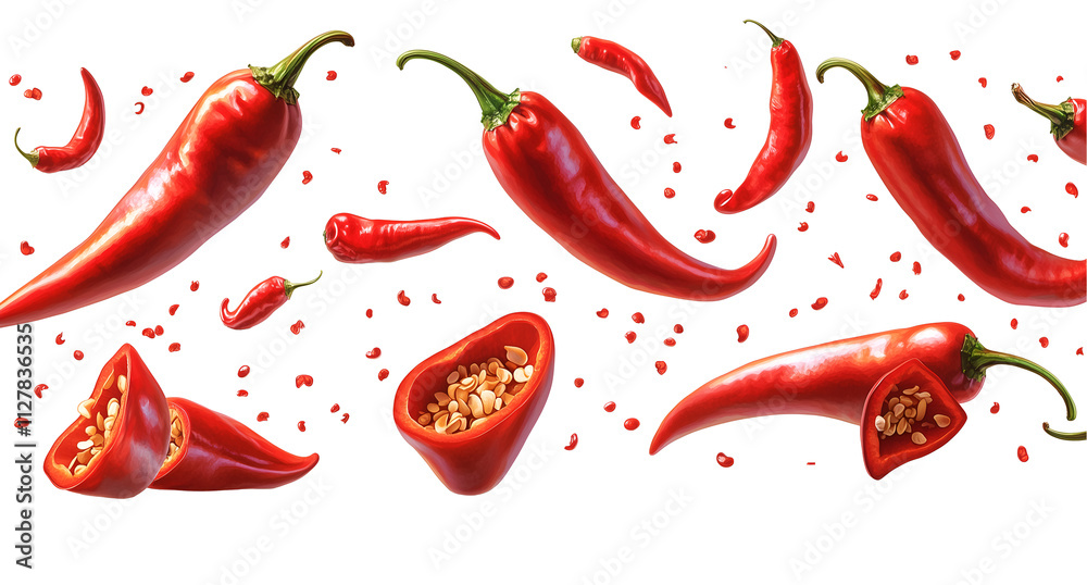 red hot chili peppers on white red hot chili peppers on white