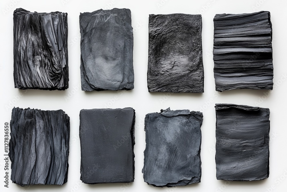 Abstract Black Textures Eight Unique Slate-Like Surfaces Abstract Black Textures Eight Unique Slate-Like Surfaces