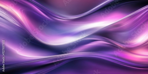 Abstract Purple Silver Flowing Curves Background