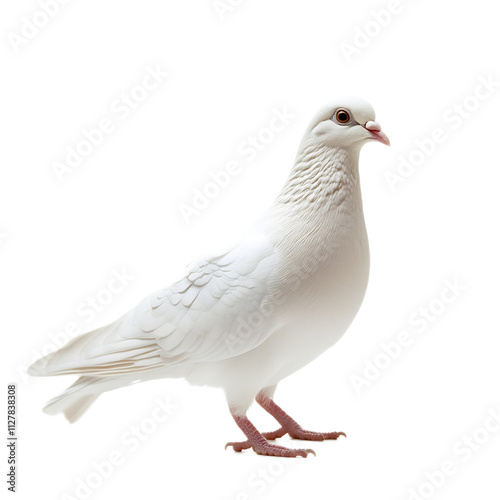 Elegant white dove perched with calm and peaceful expression in natural environment