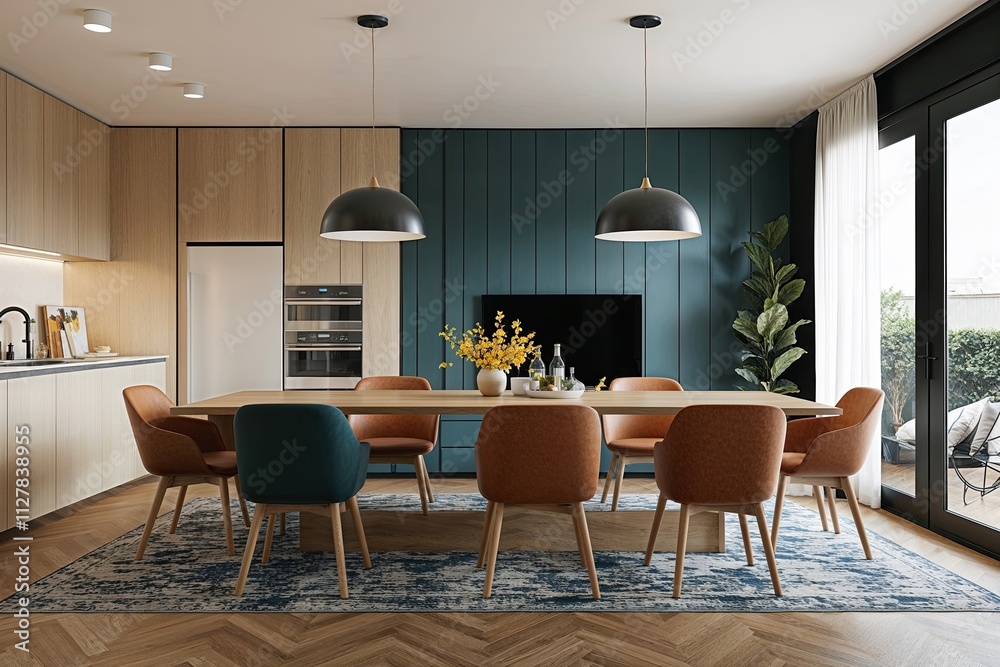 Fototapeta premium Modern Multifunctional Space Design for Family Gatherings and Home Living