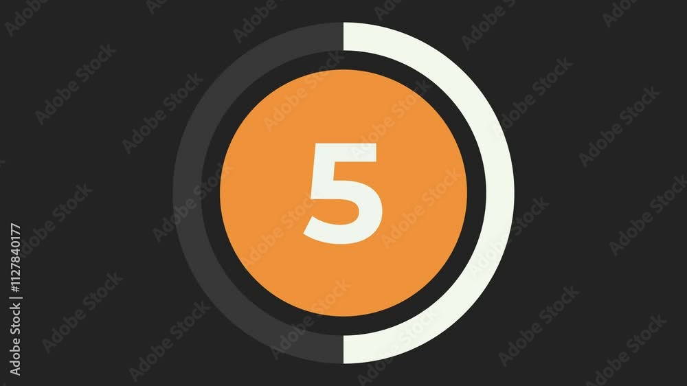 Countdown timer with circle indicator for 10 seconds