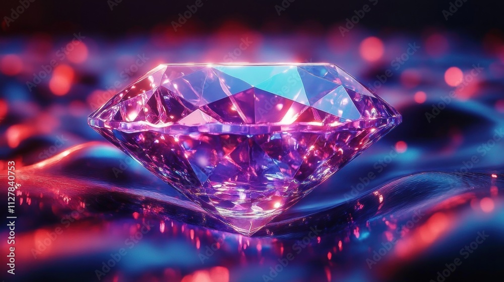 Glowing Blue and Violet Diamond Representing Digital Wealth, Crypto Ownership, and Blockchain Technology Glowing Blue and Violet Diamond Representing Digital Wealth, Crypto Ownership, and Blockchain Technology