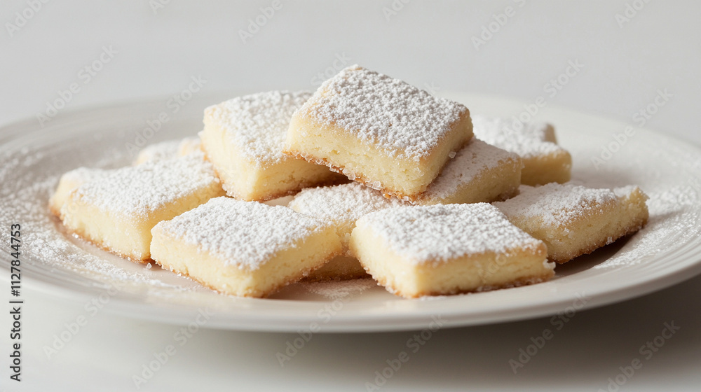 白い皿の上の洋菓子