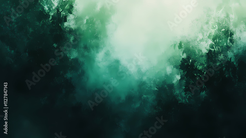 A green and blue bokeh background featuring softly blurred lights and colors. Verdigris. Illustration photo