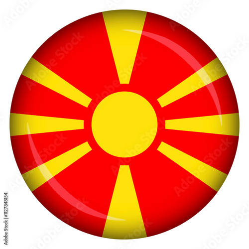 North macedonia flag circle pin and badge