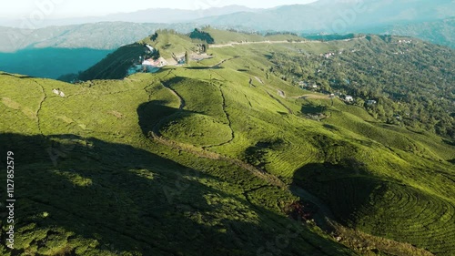 aerial view of greenery mountain Kanyam hill in Nepal. photo