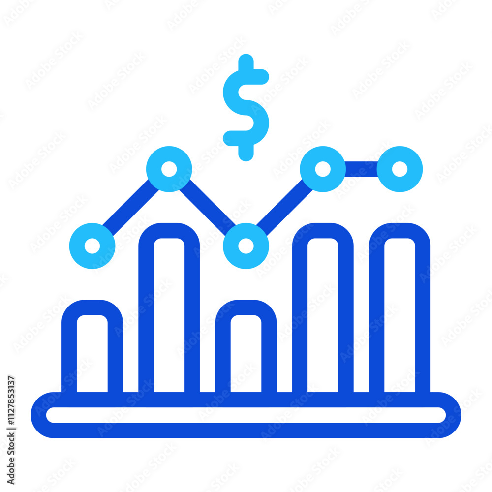 Line Graph duoline icon