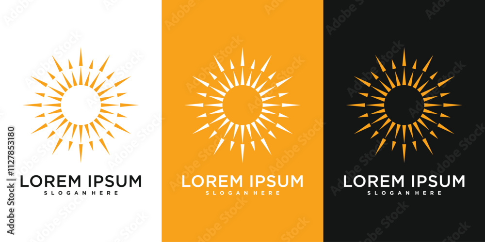 Fototapeta premium Sun logo design. Abstract geometric sunburst. Premium Vector