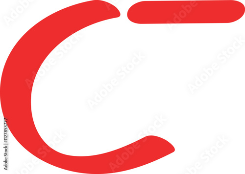  Red C Minus Symbol, Handwritten, Isolated on White