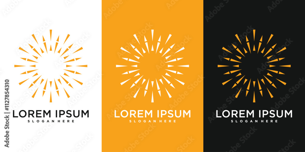 Fototapeta premium Sun logo design. Abstract geometric sunburst. Premium Vector