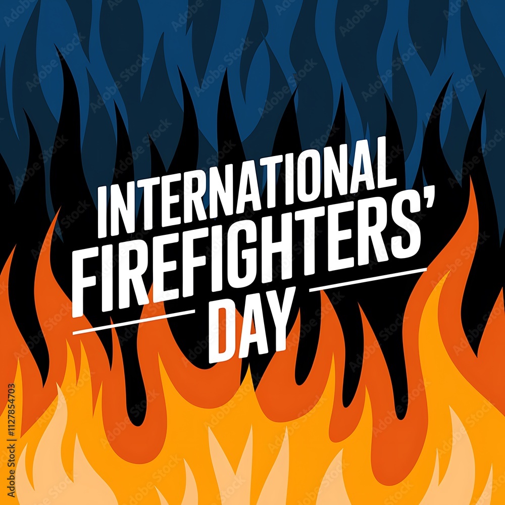Obraz premium International Firefighters Day Celebrated Amidst Flaming Background