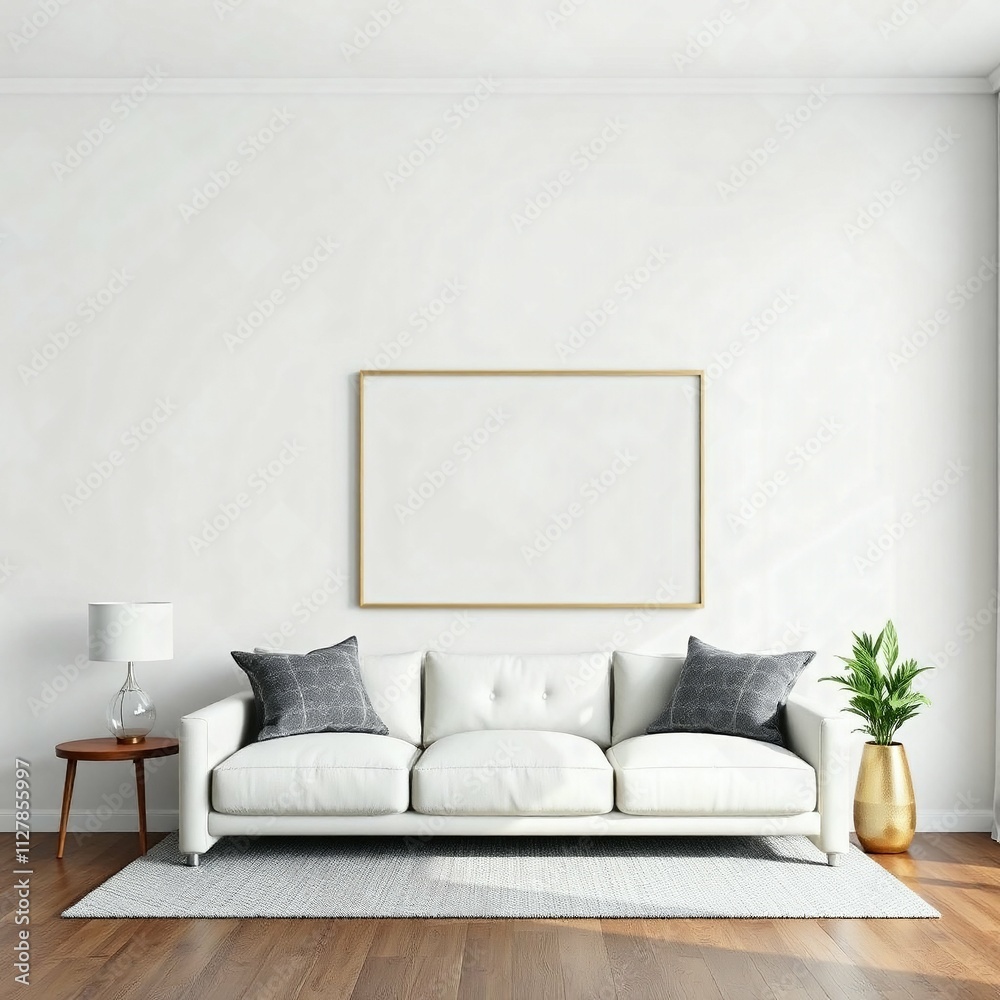 Fototapeta premium modern living room with fireplace