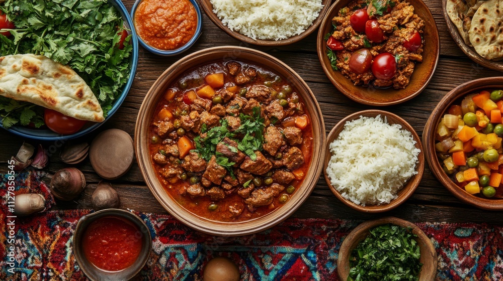 Aromatic Spiced Lamb Stew With Rice And Vegetables Aromatic Spiced Lamb Stew With Rice And Vegetables
