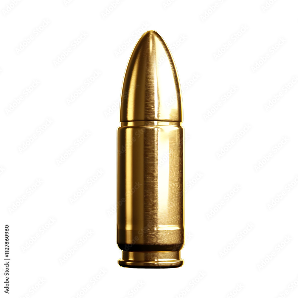a brass bullet isolated on transparent background a brass bullet isolated on transparent background