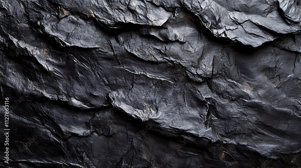 Abstract Background crumpled and rough black paper texture