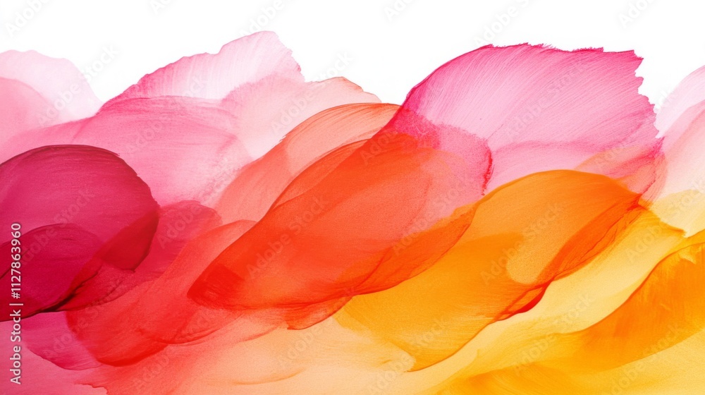 Abstract Warm Hues Flowing Watercolor Landscape Abstract Warm Hues Flowing Watercolor Landscape