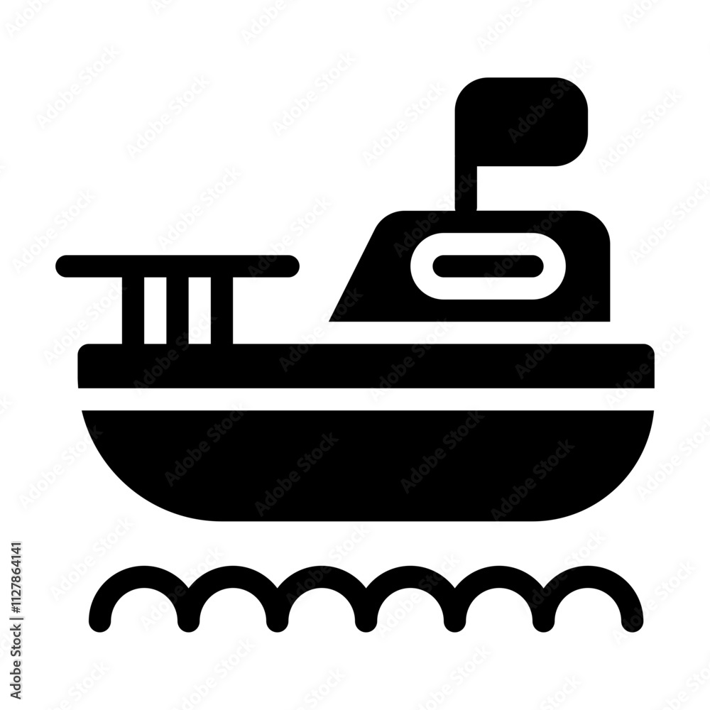 Obraz premium Boat solid icon