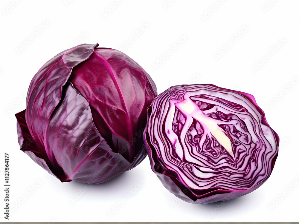 red cabbage isolated on white red cabbage isolated on white