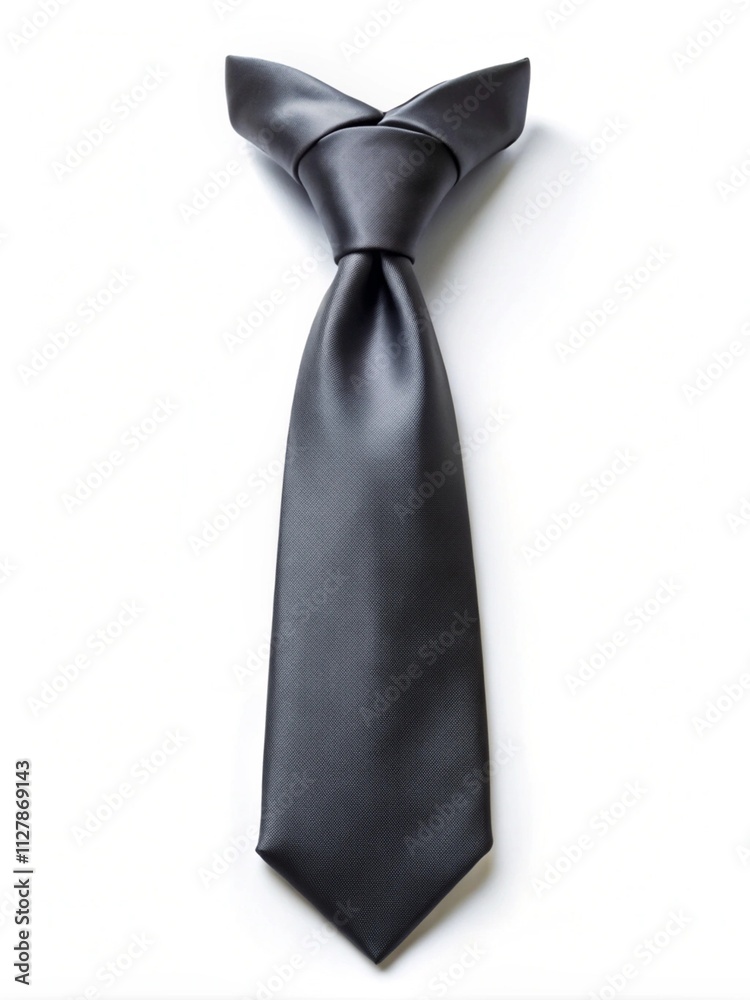 Black tie neatly folded on isolated white background for your design. Black tie neatly folded on isolated white background for your design.
