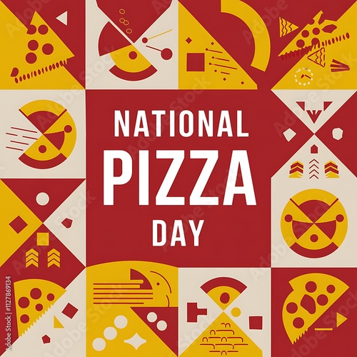 Wallpaper Mural Abstract Pizza Day Design Celebrates National Pizza Day Torontodigital.ca