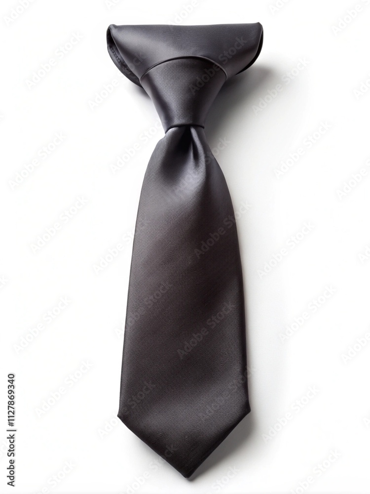 Black tie neatly folded on isolated white background for your design. Black tie neatly folded on isolated white background for your design.