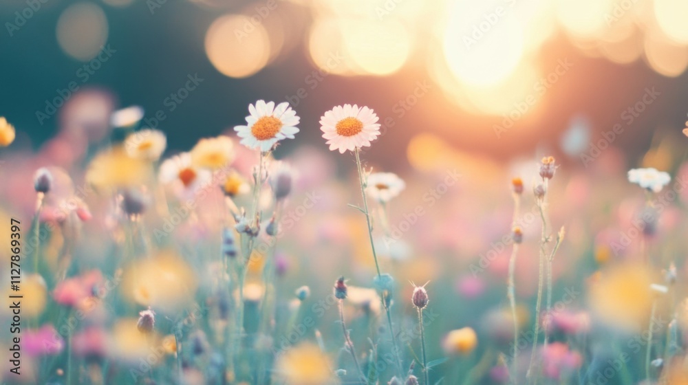 A serene meadow with colorful wildflowers glowing in golden sunlight, evoking peace, beauty, and the magic of nature. A serene meadow with colorful wildflowers glowing in golden sunlight, evoking peace, beauty, and the magic of nature.