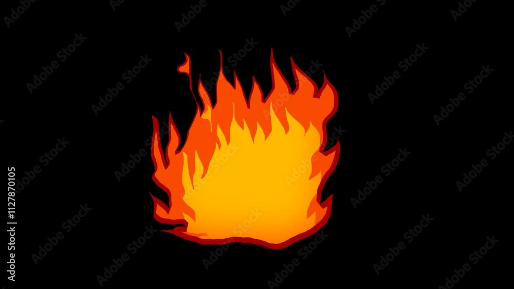 Cartoon Fire Animation With Alpha Channel