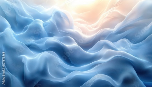 Abstract Blue and White Waves Background Minimalist Design