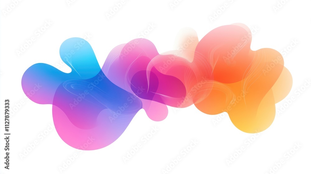 Creative line icons of conversation clouds with dynamic curved shapes and thin gradient strokes on a clean white canvas Creative line icons of conversation clouds with dynamic curved shapes and thin gradient strokes on a clean white canvas