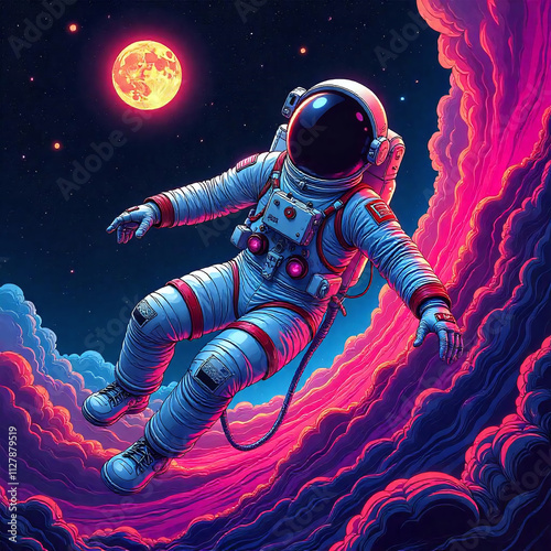 Astronaut floating in space