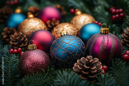 christmas decoration on a tree,Merry Christmas, New Year celebrations,Christmas ball